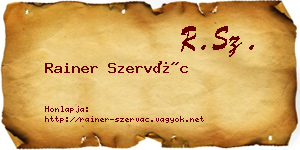 Rainer Szervác névjegykártya